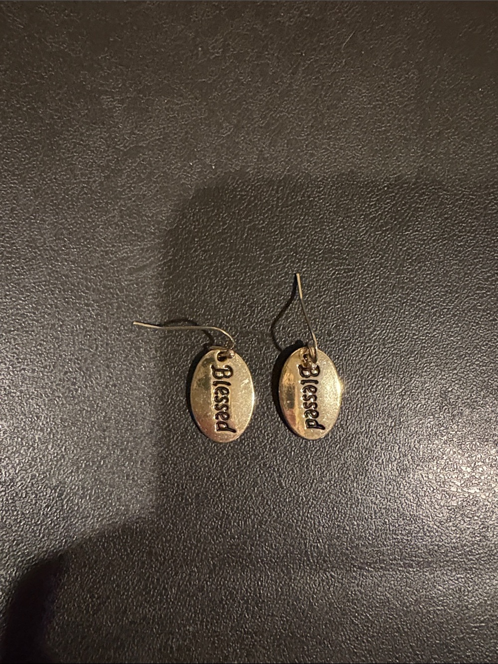 Cato Antique Gold 'Blessed' Oval Drop Earrings - Picture 1 of 1